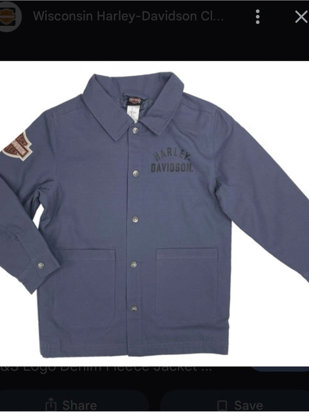 Harley-Davidson Blue Work Jacket with Logo Patch